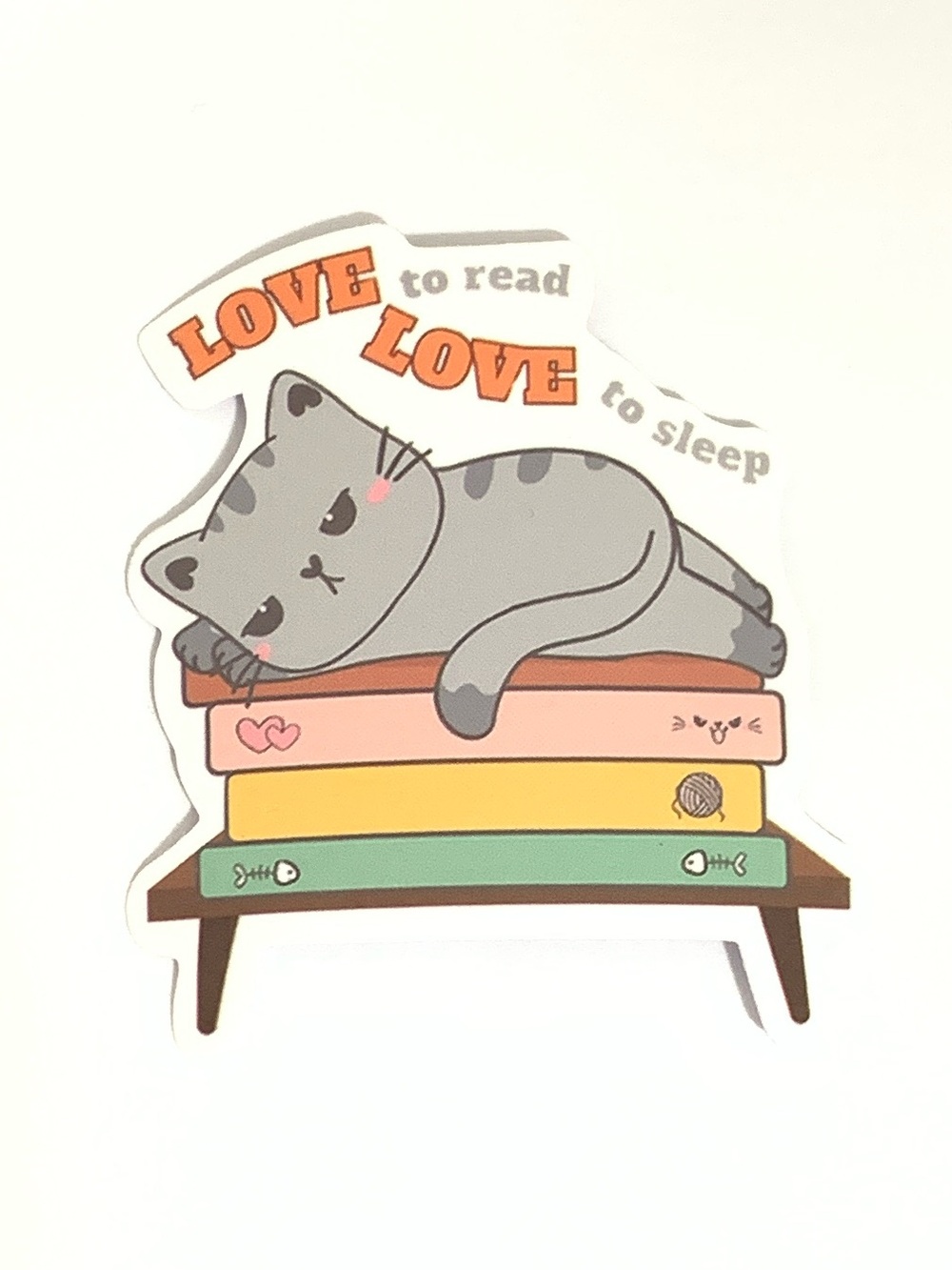 Cat Book Vinyl Sticker